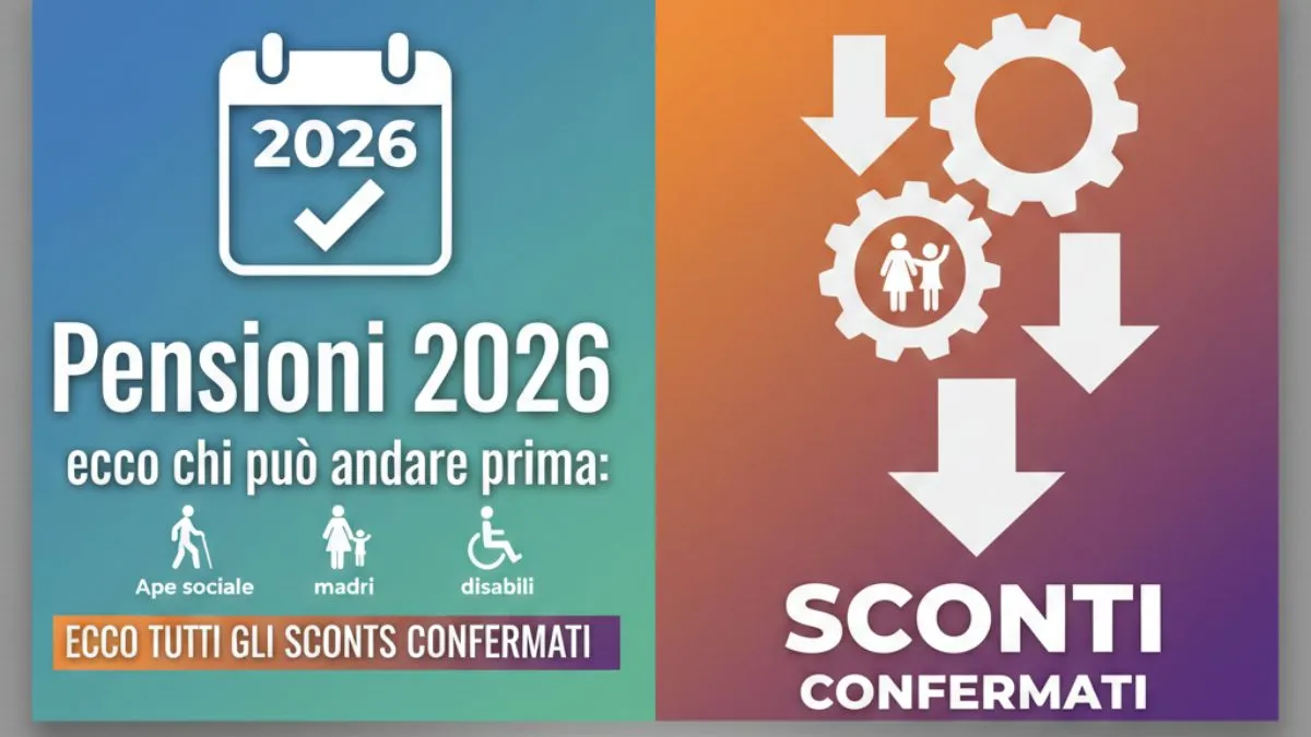 Pensioni 2026, ecco chi può andare prima: Ape sociale, madri e disabili - Ecco tutti gli Sconti confermati